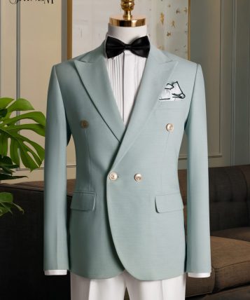 Bộ Suit xanh nhạt – giao khuy